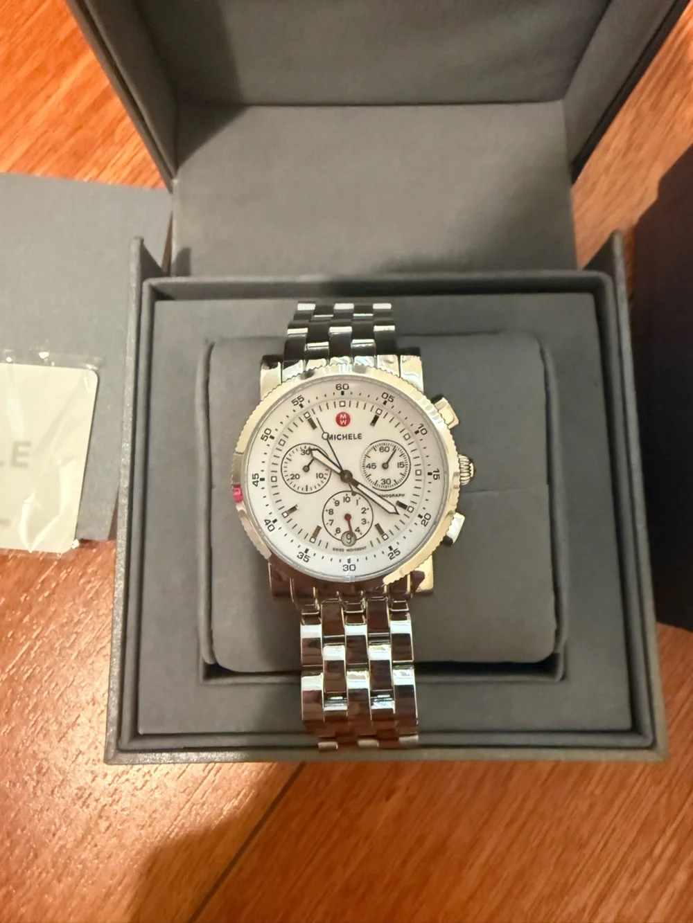 New  Michelle Silver sail watch MWO1C009001, Swiss movement Brand new never worn